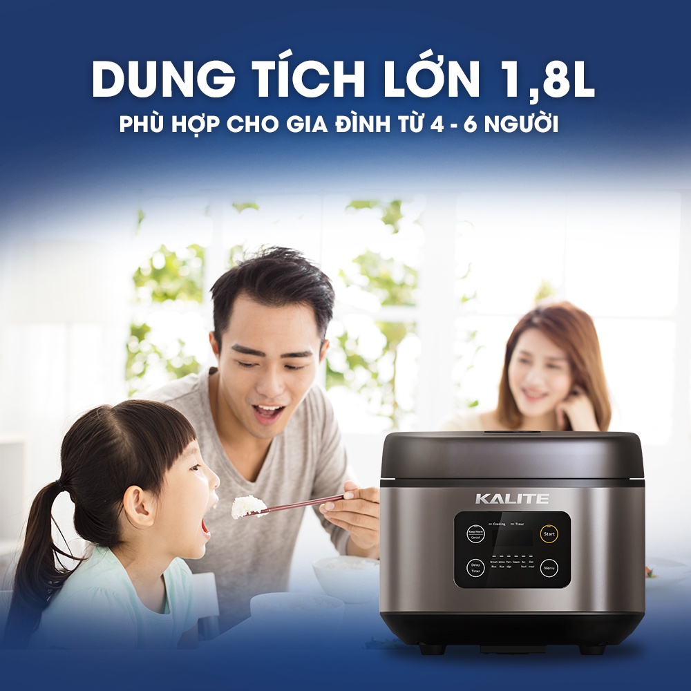 [Chính Hãng] Nồi cơm điện tử cao cấp 1,8 lít Kalite KL-620, lỗi 1 đổi 1, bảo hành 12 tháng toàn quốc