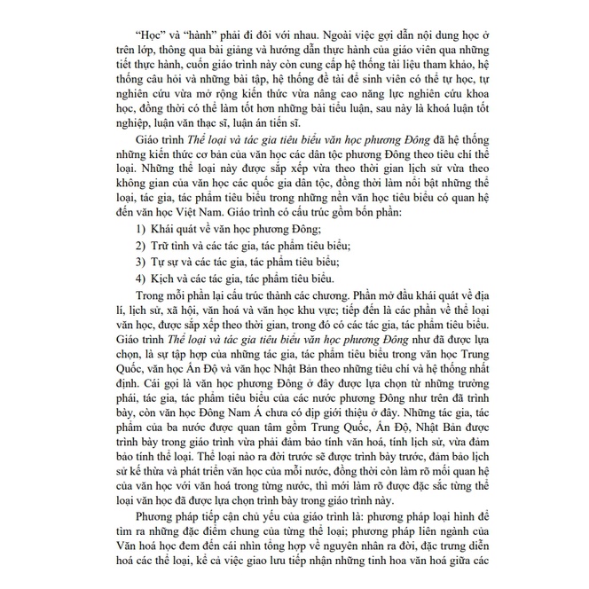 Sách - Giáo trình thể loại và tác gia tiêu biểu văn học phương Đông