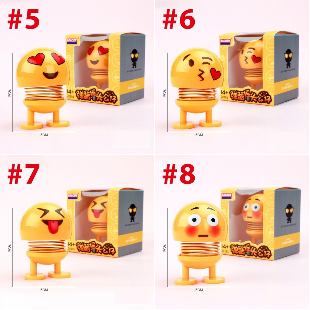 Emoji loại 1 hộp to hình biểu tượng cảm xúc thú nhún lò xo