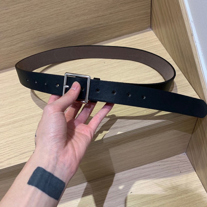 Thắt Lưng Da Màu Đen Side Belt Trẻ Trung - Dây Lưng Chất Lượng Cao - Kuu Studio - Side Belt