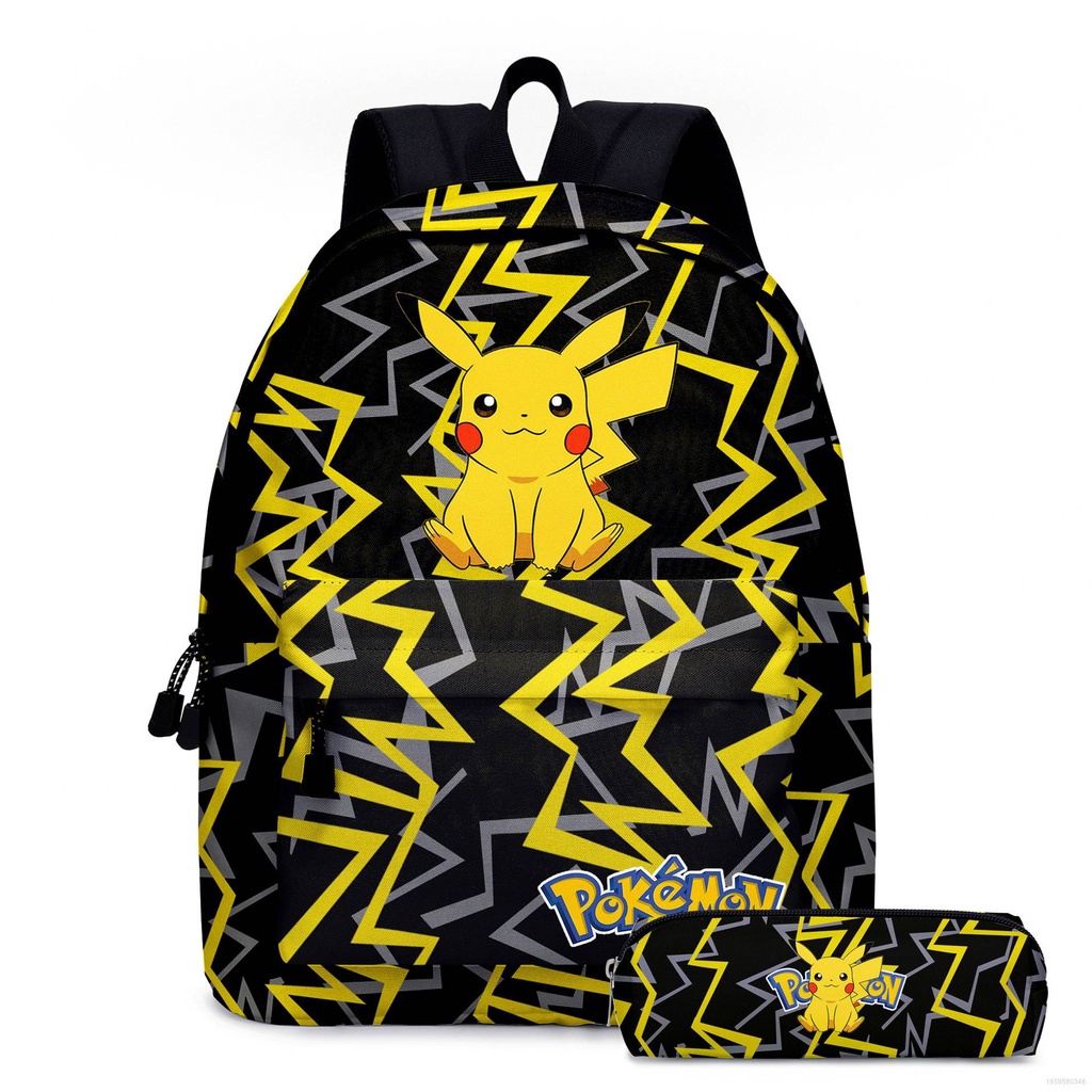 Túi Dây Rút Đựng Bút Chì / Đồ Ăn Trưa Hình Pikachu Pokemon Hoạt Hình Cho Học Sinh Tiểu Học Và Trung Học