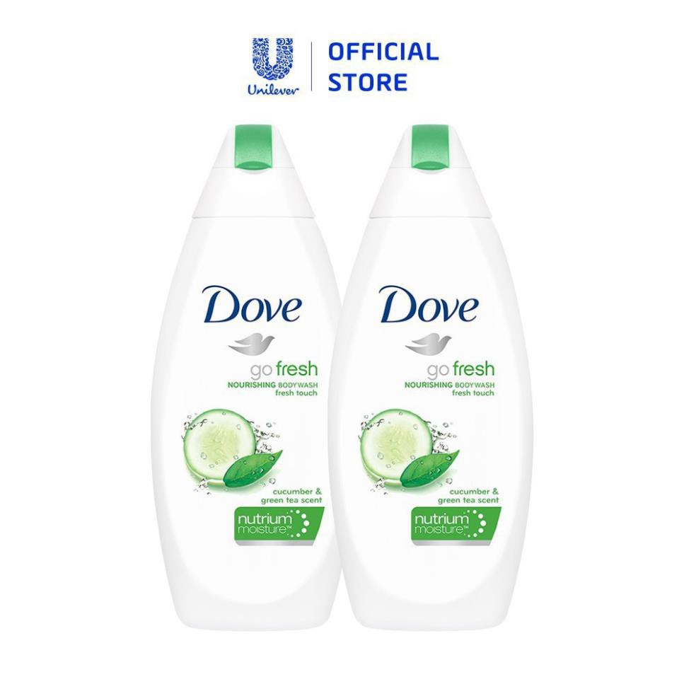 Bộ 2 sữa tắm dưỡng ẩm Dove Hương Dưa Leo và Trà Xanh (200ml x 2)