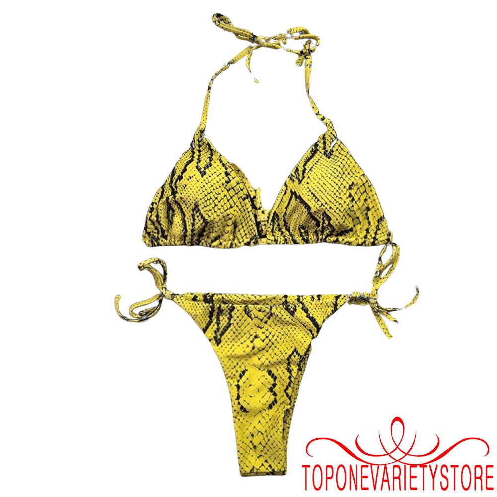Bộ Bikini Hai Mảnh Hở Lưng Họa Tiết Da Rắn Thời Trang 2020 Cho Nữ %0020 | BigBuy360 - bigbuy360.vn