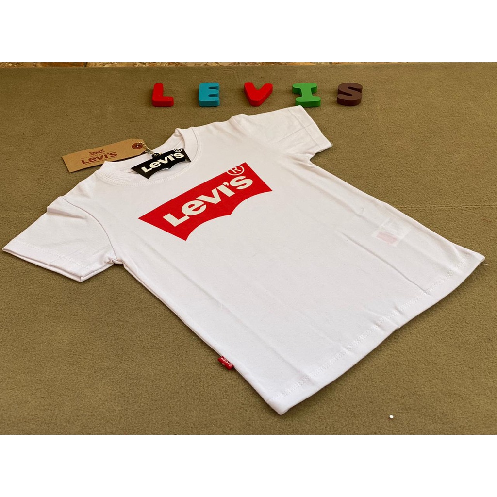 LEVIS Áo thun cánh dơi màu trắng thời trang cho bé