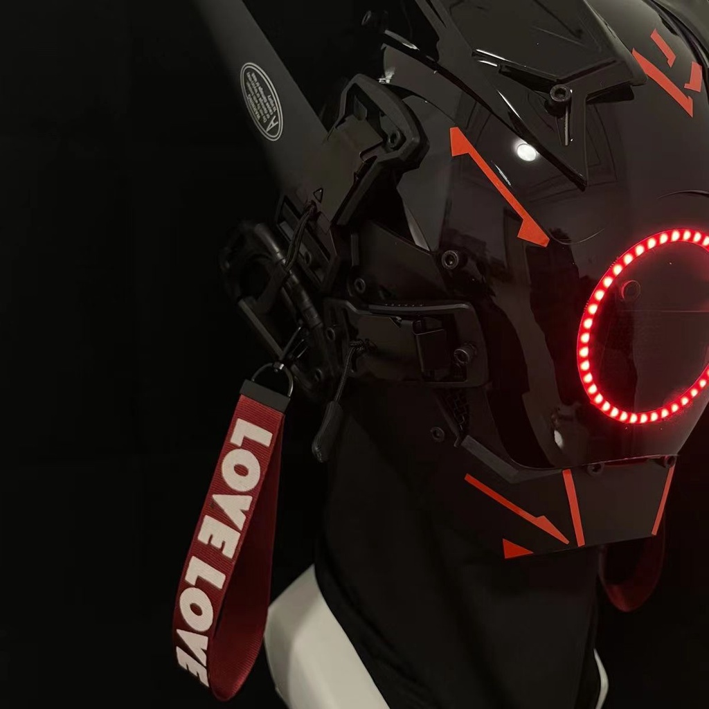 Mũ bảo hiểm mặt nạ CyberPunk, Mặt nạ công nghệ, Mũ bảo hiểm công nghệ cosplay Halloween, Mũ bảo hiểm tương lai với đèn LED Ligh
