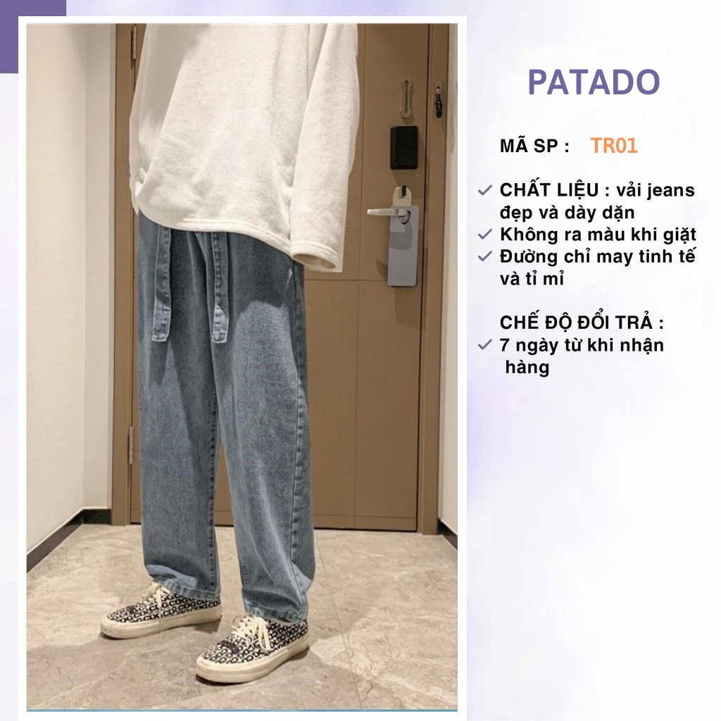 Quần jean baggy nam ống suông rộng dáng đứng vải jeans bò nam nữ unisex top xu hướng 2022 | BigBuy360 - bigbuy360.vn
