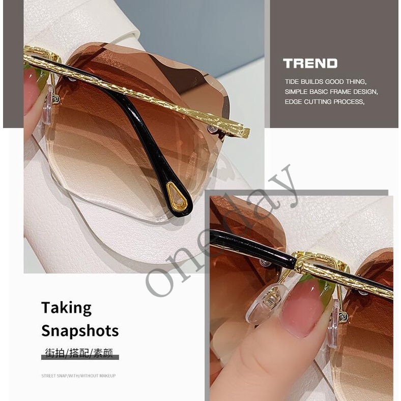 Kính Mát Gọng Vuông Không Viền Thời Trang Cho Nữ