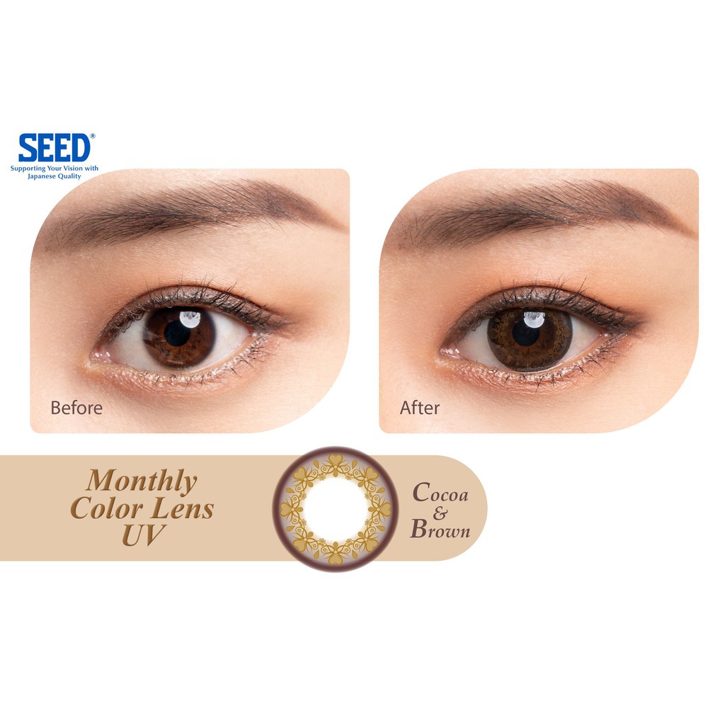 Kính áp tròng có màu 1 tháng SEED lens Nhật Bản