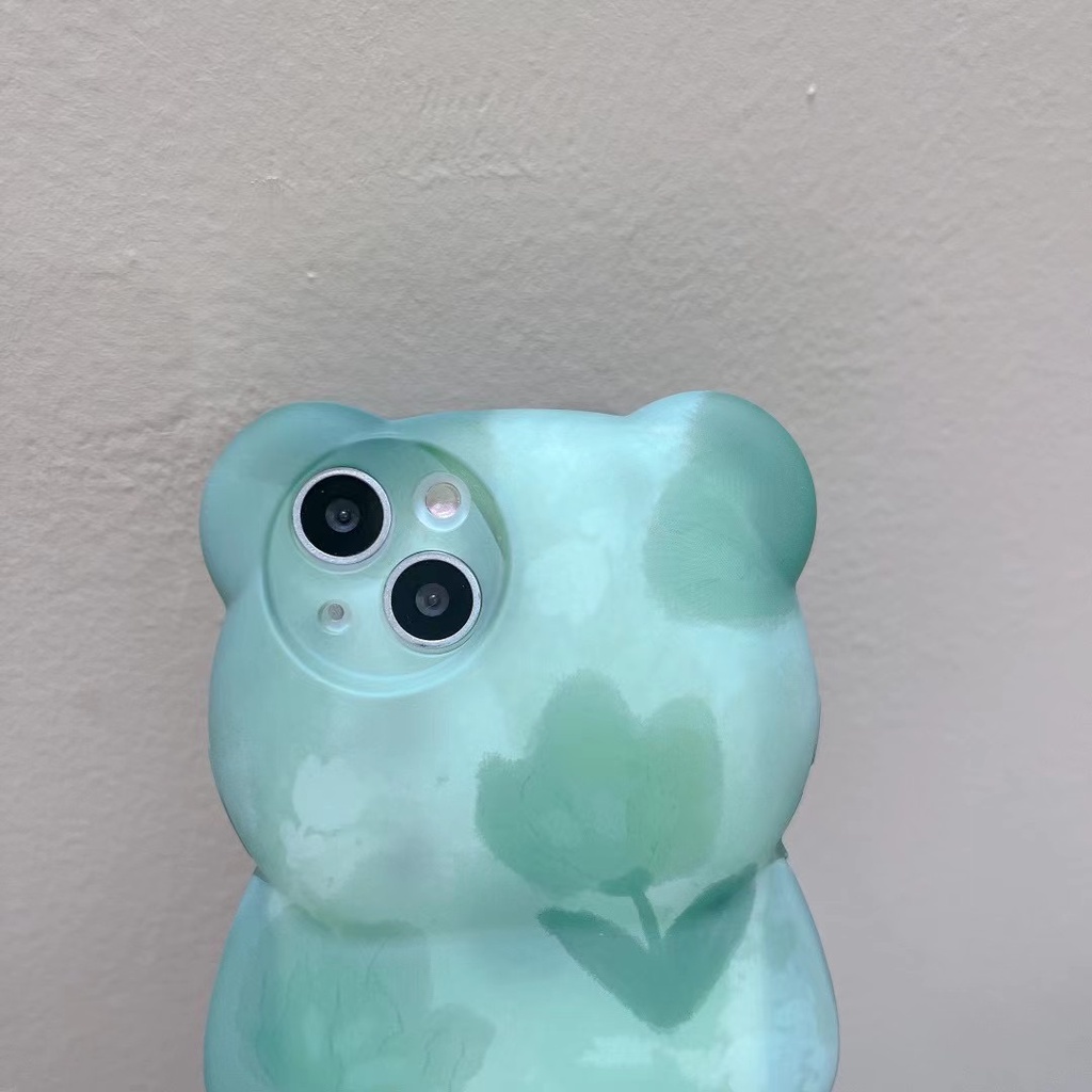 Ốp Điện Thoại Mềm In Hình Gấu 3D Cho Iphone 13 pro max 12 pro max 11 pro max xs max xr x