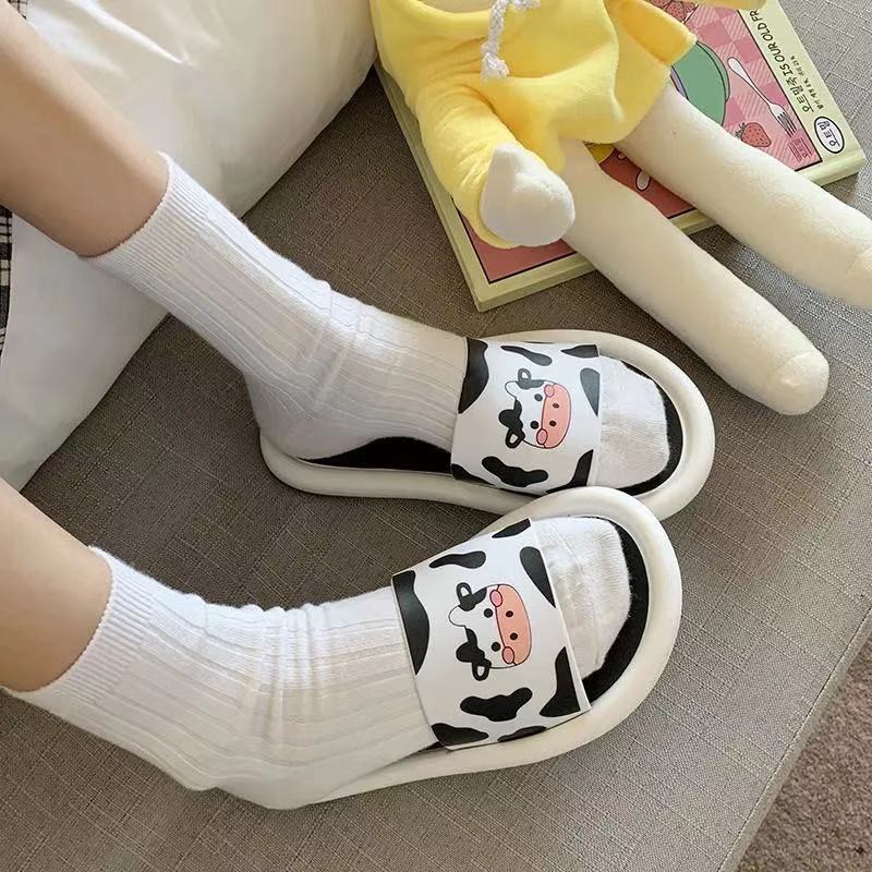 JY076 - dép đi trong nhà hình bò sữa đế tròn đáng yêu