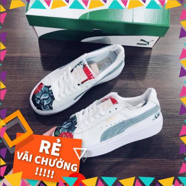 | Full Size| [SALE LỚN] Giày Sneaker Nữ Puma Thêu Hoa (fullbox+freeship) Cao Cấp New NEW 2020 👟 :)) sịn RẺ ' hot :
