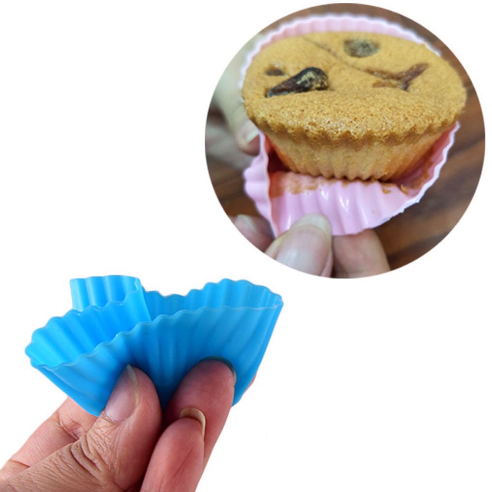 Khuôn Silicon Chế Biến Bánh Muffin Cupcake Làm Bánh Làm Đồ Ăn Dặm Cho Bé
