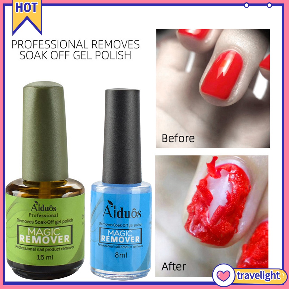 (Travelight) Nước tẩy sơn móng gel UV acrylic 8/15ml Aiduos