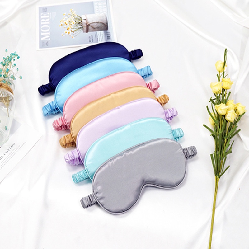 1 Miếng Bịt Mắt Ngủ Hai Mặt Bằng Lụa Dâu Tằm Mềm Mại Thoáng Khí Có Thể Điều Chỉnh