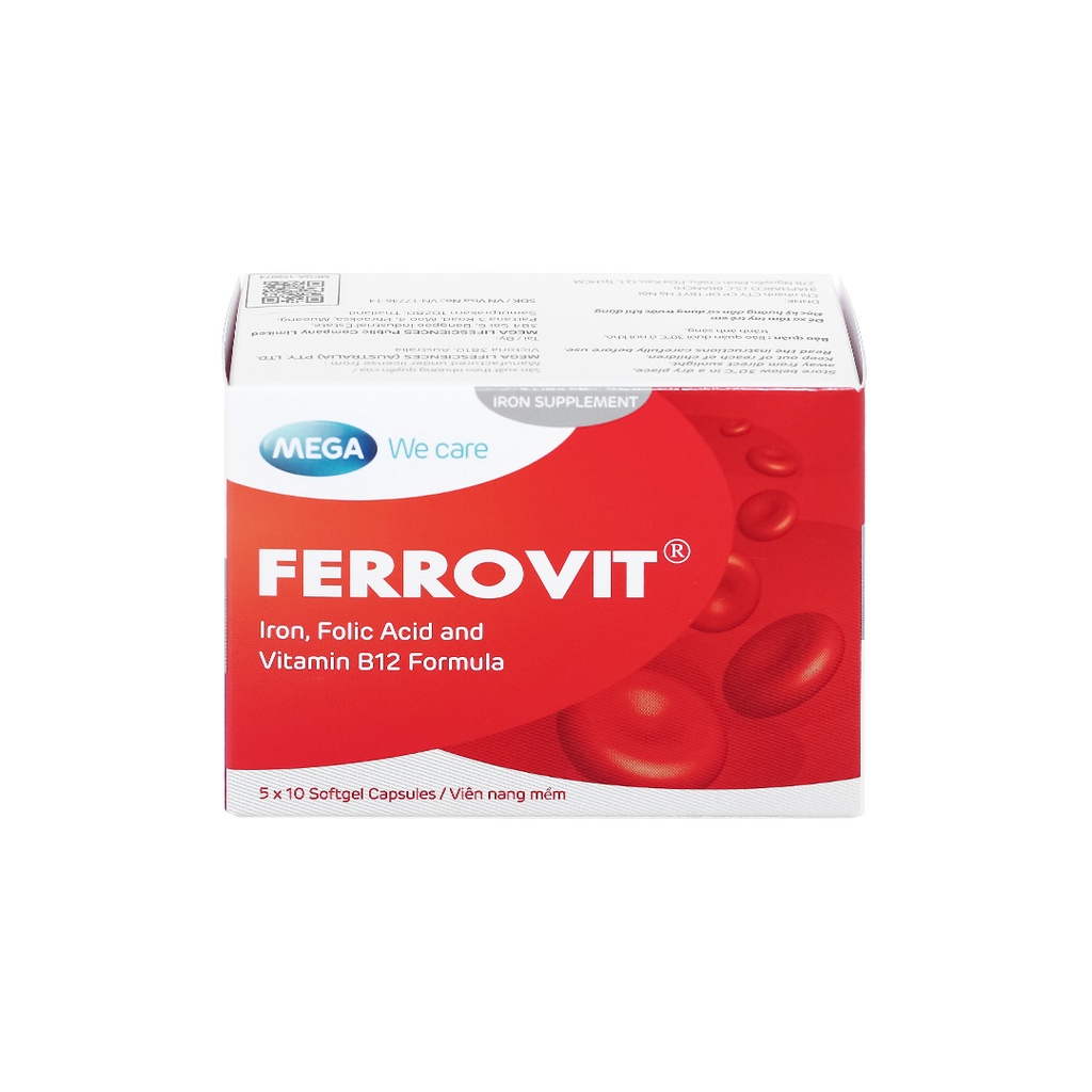 Viên Uống Ferrovit Bổ Sung Sắt, Acid Folic và Vitamin B12