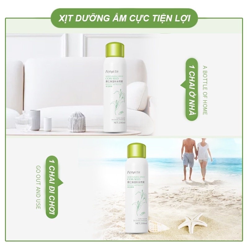 Xịt Khoáng Fenyi Coix Seed Chiết Xuất Hạt Ý Dĩ Dưỡng Ẩm Da 220ml