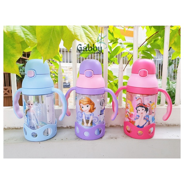 BÌNH NƯỚC QUAI CẦM 430ML (Hình Mickey/ Minnie/ Elsa/ McQueen/ Sofia/ Princess/ Super Wings)