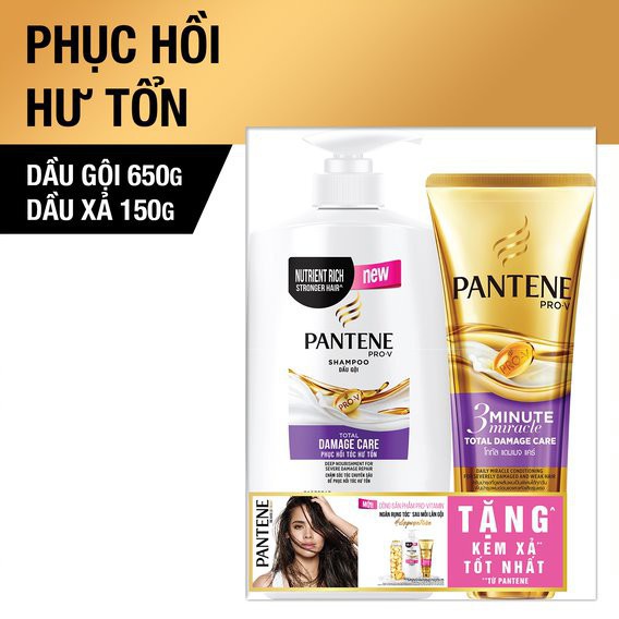 [ BEST SELLER ] Bộ Dầu gội Pantene 650ML & Kem xả 3 phút diệu kỳ 150ML S026