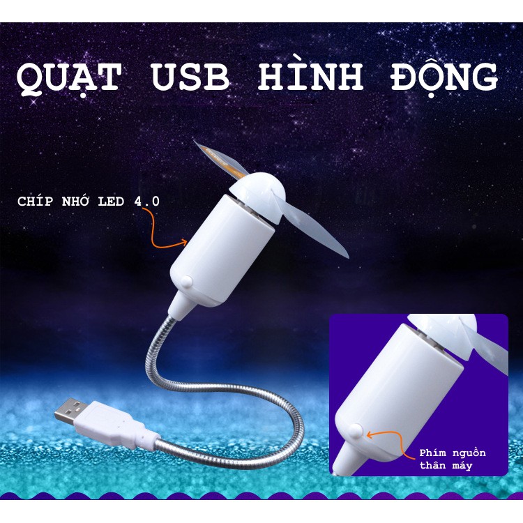 GIAO HÀNG SIÊU TỐC. Quạt mini USB có chữ chạy khi quay. Sử dụng là quà tặng hoặc quảng cáo thương hiệu. Aone mall