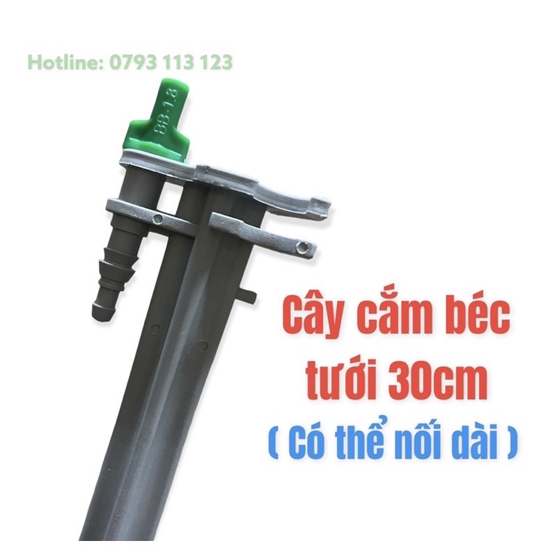 Bộ cây cắm 30cm kèm béc nhỏ tưới gốc tiết kiệm nước hiệu quả, dùng trong hệ thống tưới tự động.