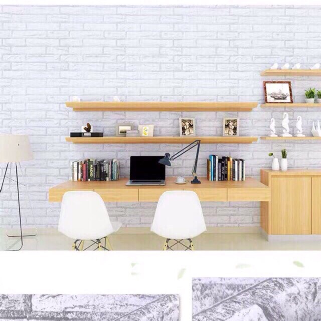 DECAL 1m Giấy dán tường khổ rộng 45cm ( có sẵn keo ) - ĐÁ TRẮNG ELL081