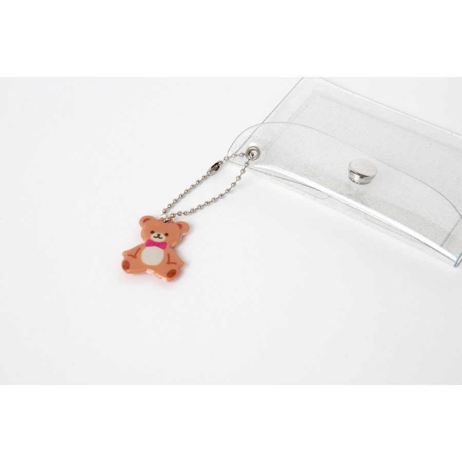 Túi Đựng Thẻ ARTBOX Hàn Quốc Gắn Móc Khóa Hình Chú Gấu Teddy Chất Liệu PVC