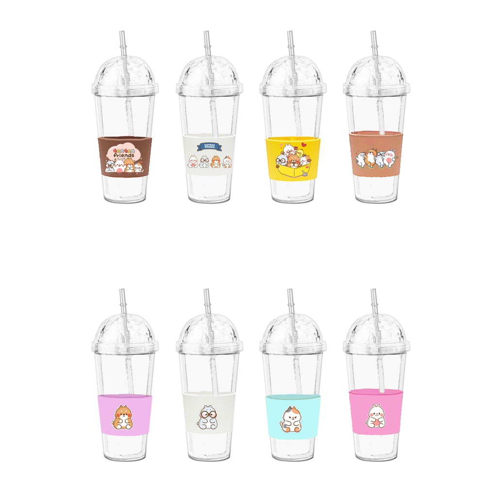 Cốc 2 lớp tonton C2DI14 cốc giữ nhiệt ly 2 lớp pu cốc làm lạnh dễ thương