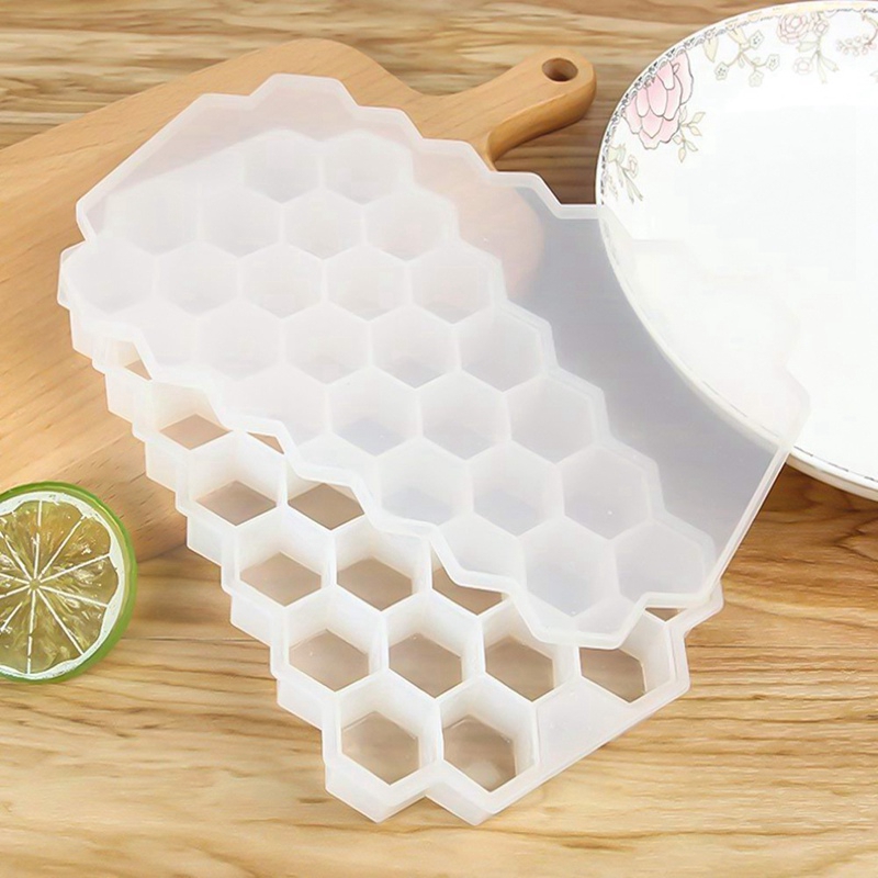 Khuôn silicon làm đá thiết kế hình tổ ong gồm 37 ô
