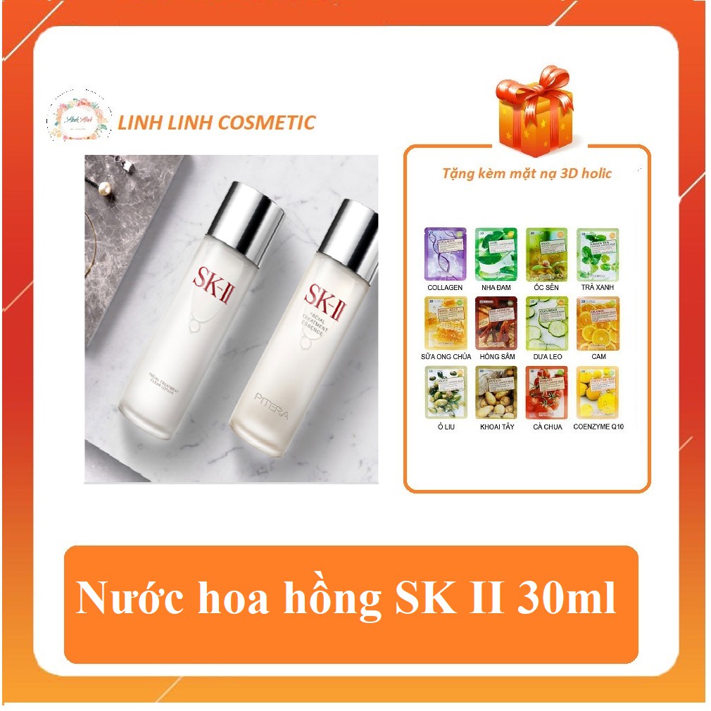 (tặng kèm mặt nạ 3D) Nước hoa hồng SK2 / SKII / SK-II mini 30ml