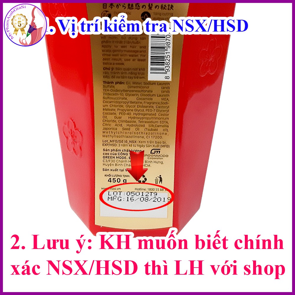 Dầu gội dưỡng tóc óng ả và mềm mượt hasi kokeshi smooth & shining 450g