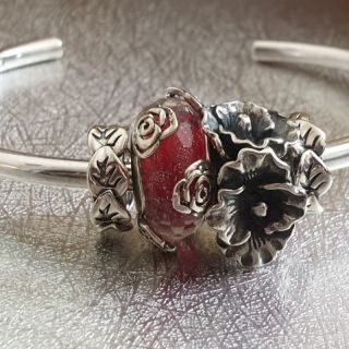 Charm bạc 925 hoa hồng, cẩm chướng