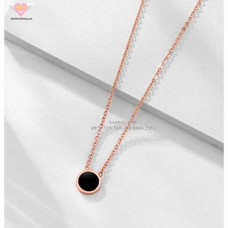 Dây chuyền titan 2 mặt trắng đen