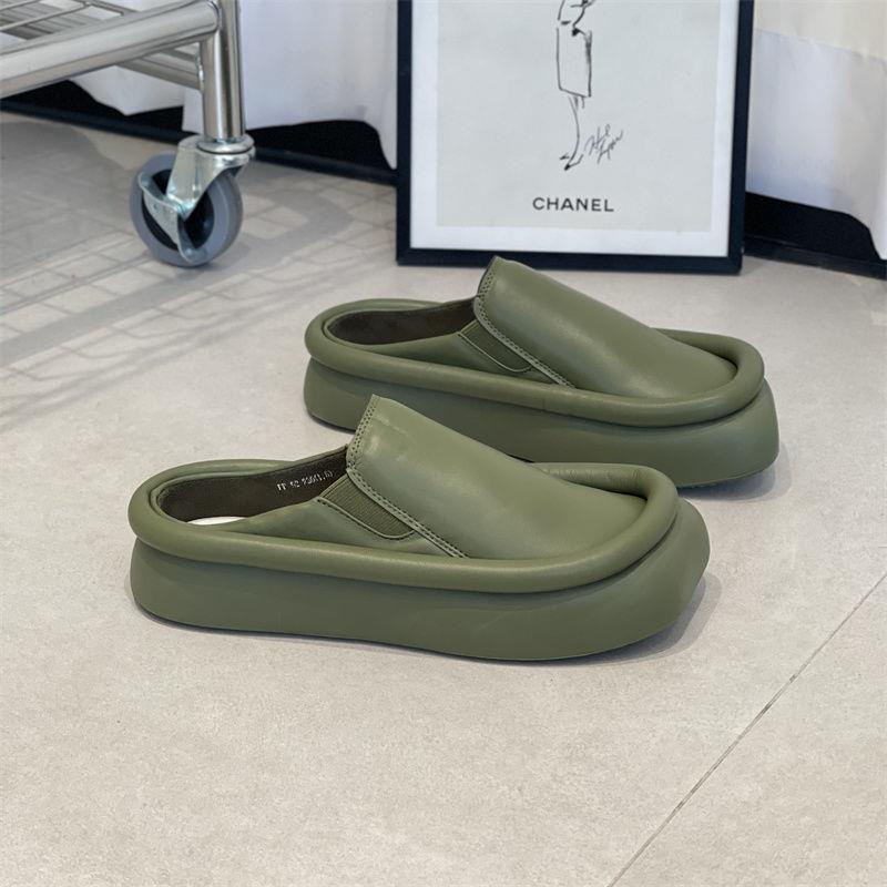 Hàng Mới Về Dép Da Mềm Mũi Vuông Phong Cách Harajuku Thời Trang Hàn Quốc 2022 Cho Nữ