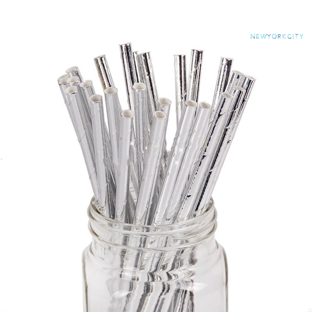 Set 25 Ống Hút Giấy Dùng Một Lần Phân Hủy Sinh Học Cho Tiệc Sinh Nhật