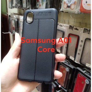 Ốp lưng Samsung A01 Core dẻo đen Vân da AutoFocus