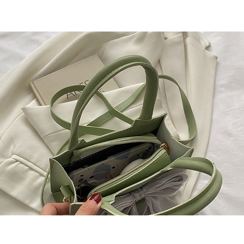 Túi đeo vai IELGY hình vuông cỡ nhỏ thắt nơ thời trang cho nữ