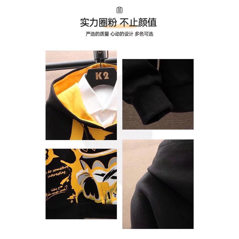 Áo Hoodie Tay Dài Dáng Rộng In Họa Tiết Hoạt Hình Thời Trang Thu Đông Cho Nam