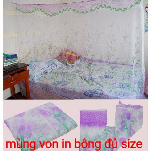 Mùng von cao cấp 1m 1m2 1m4 1m6 1m8 x 2m