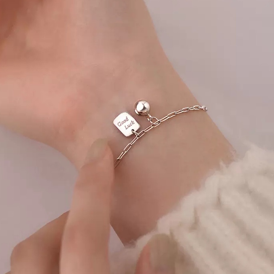 Vòng tay bạc ý 925 good luck lắc tay nam nữ may mắn