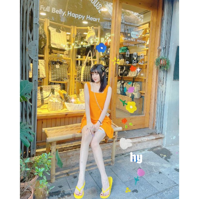 Đầm 2 dây from A basic ZARA màu xinh ( tím, hồng, cam )