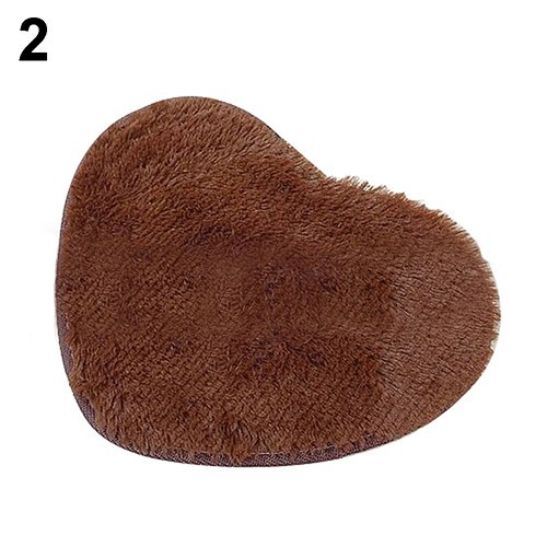 Thảm chống trượt hình trái tim bằng cao su và lông giả dành cho phòng khách