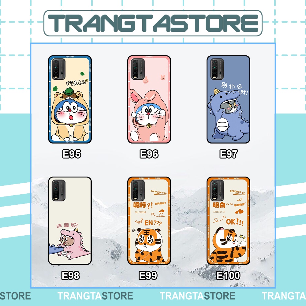 Ốp Xiaomi Redmi 9T / Poco M3 in hình cặp đôi doremon, hổ, khủng long dễ thương