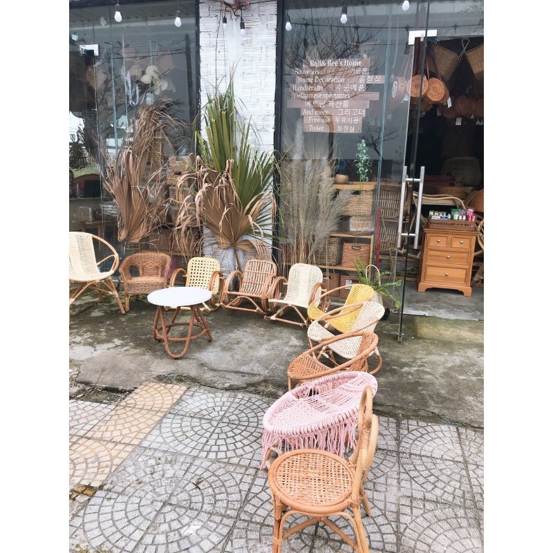 Ghế đan mắt cáo tinh tế sắc nét dành cho bé dài toàn ghế 60 cm rộng 40 cm | BigBuy360 - bigbuy360.vn