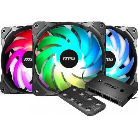 Bộ 3 Quạt Tản Nhiệt MSI Rainbow - ARGB Controller - Hàng chính hãng - Bảo hành 3 tháng