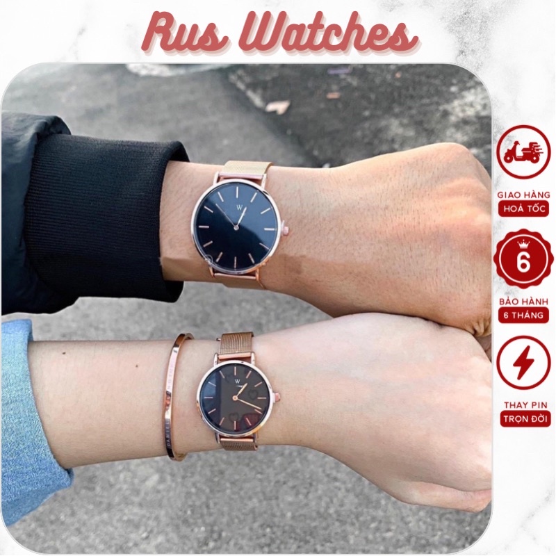 Đồng Hồ Nam Nữ PW Dây Thép Chống Gỉ Sang Trọng Rẻ Bền Đẹp