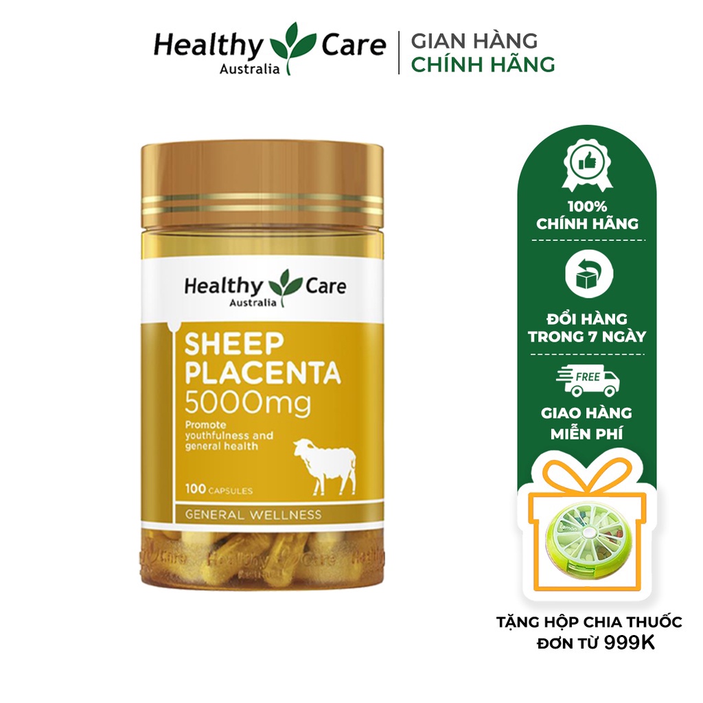 Viên uống nhau thai cừu chống lão hóa Healthy Care Sheep Placenta 100 viên