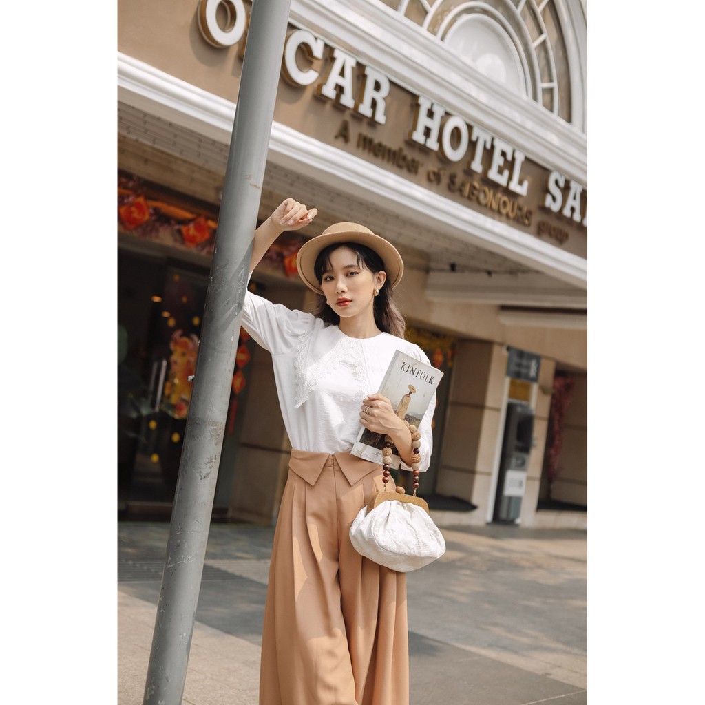 SÒ VINTAGE - GIN Quần ống rộng lưng lật cách điệu | BigBuy360 - bigbuy360.vn