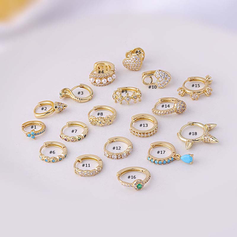 1 Khuyên Tai Tròn Bằng Đồng Đính Đá Zircon 8-10mm 2022 Mới