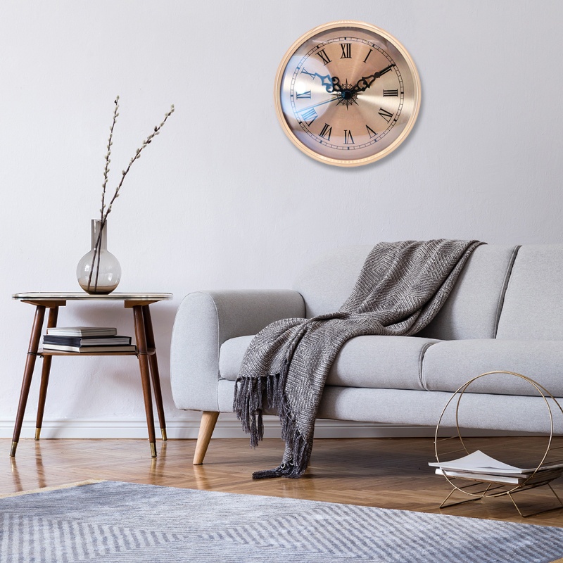 Đồng Hồ Treo Tường Hình Tròn 108mm Bằng Kim Loại Phong Cách Cổ Điển Độc Đáo