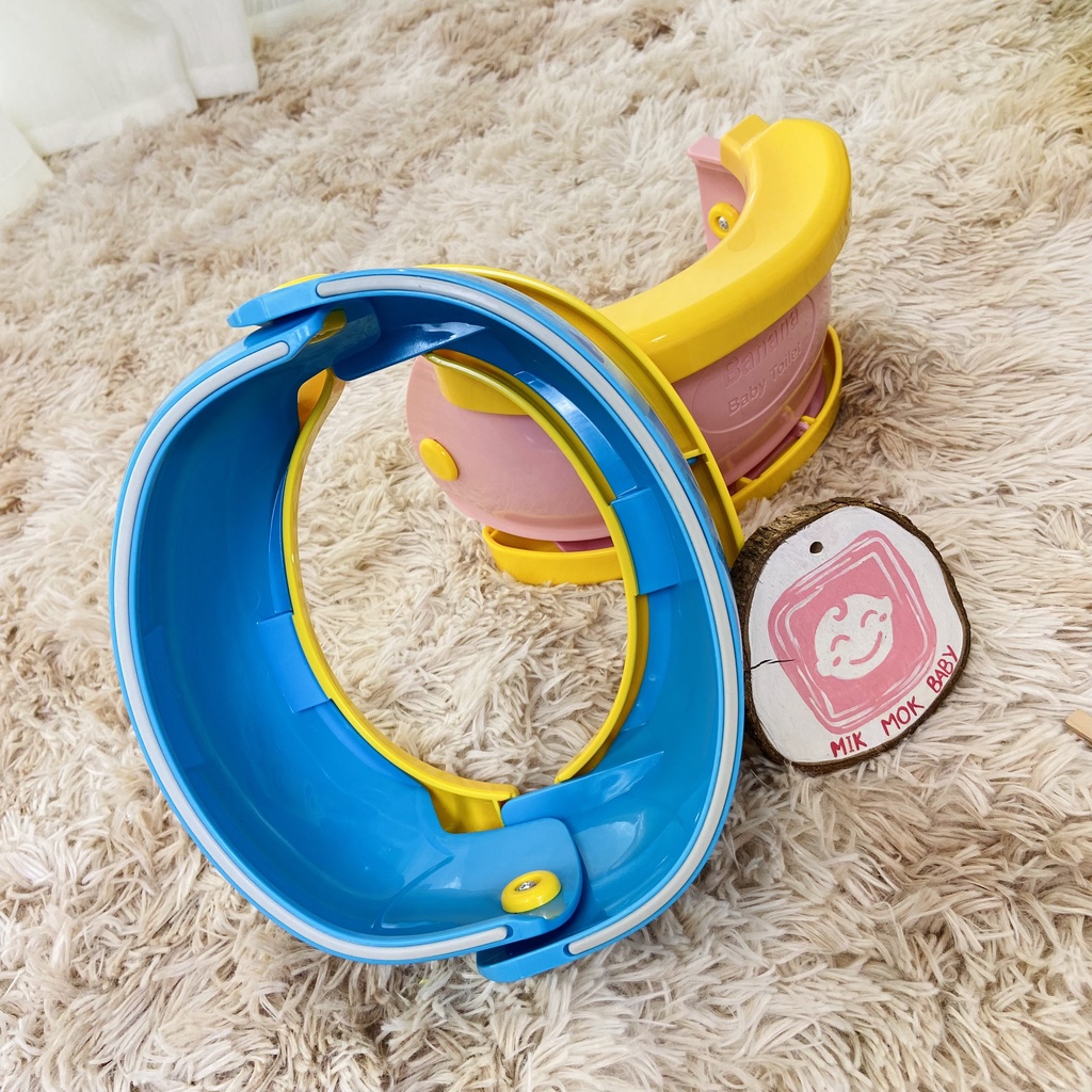 Bô vệ sinh cho em bé, bô gấp gọn mang đi du lịch Banana